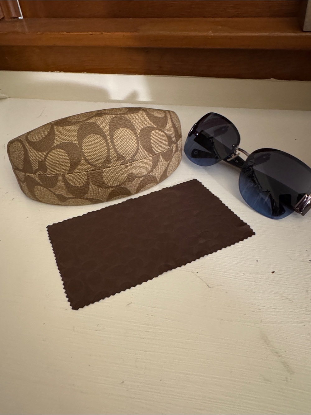 Authentic COACH Monogram Silver Sunglasses